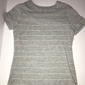 A grey striped Mossimo t shirt